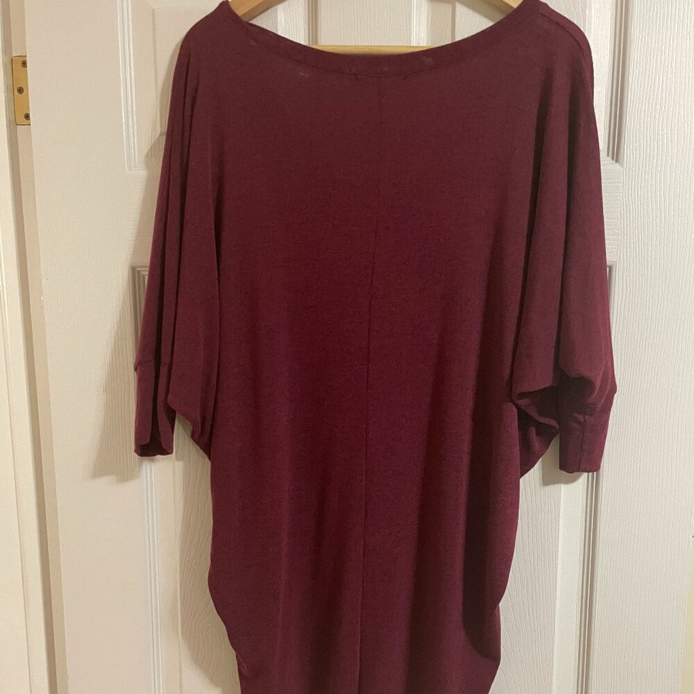 Burgundy knit top - Vibe Apparel